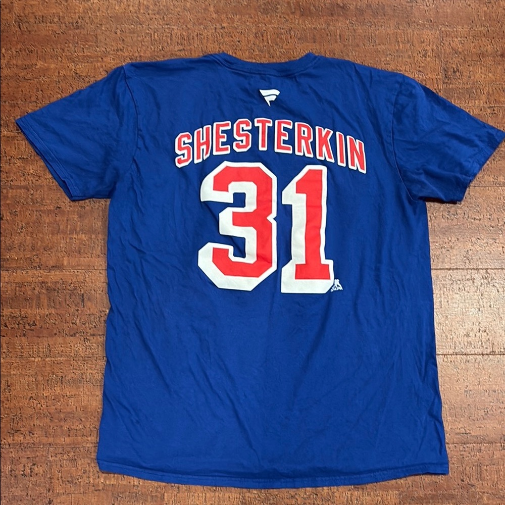 Fanatics Royal Blue "Shesterkin 31" Short Sleeve Tee rangers